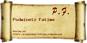 Podwinetz Fatime névjegykártya